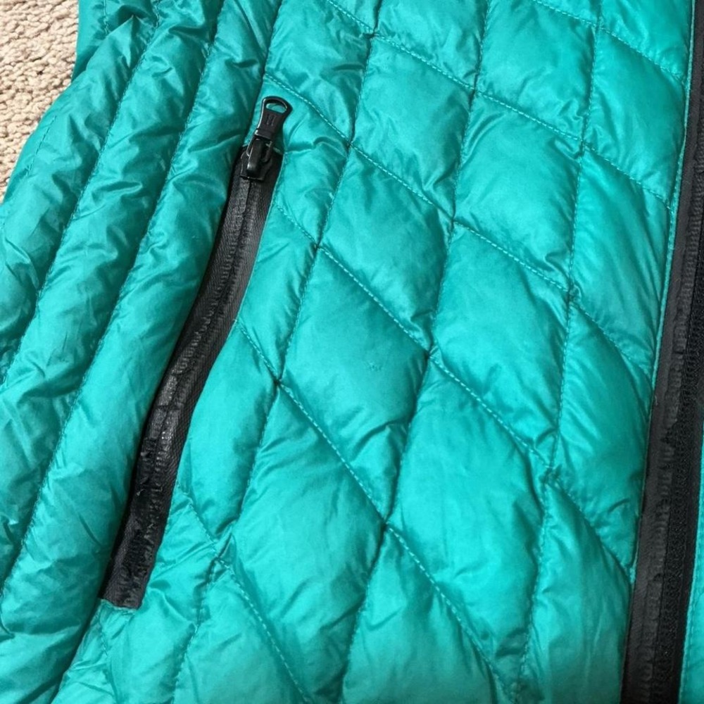 Turquoise Quilted Hooded Puffer Jacket Zip Front Lightweight Casual Outerwear - Picture 8 of 8